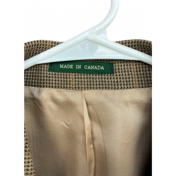 Men’s Lauren Ralph Lauren Tan Houndstooth Suit Jacket Blazer 100% Wool 42L - Picture 4 of 9